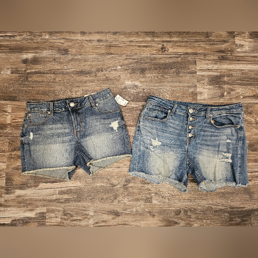 Maurices Blue Distressed Jean Shorts